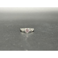 Ladies 10ct White Gold Cubic Zirconia Ring