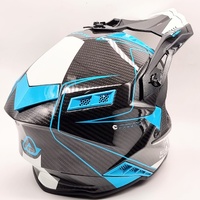 Acerbis Steel Carbon Motocross Helmet Blue White Offroad Dirt Bike XL