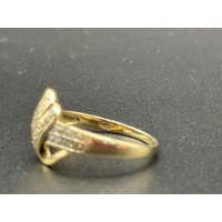 Ladies 9ct Yellow Gold Illusion Pattern Ring