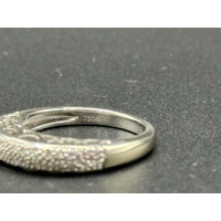 Ladies 18ct White Gold Diamond Cluster Dome Ring