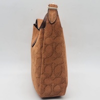 Coach Hadley Mini Crossbody Bag Signature Suede Leather CCE16 Caramel Brown