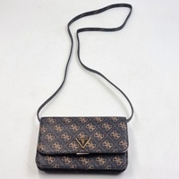 GUESS Noelle Phone Crossbody Wallet Bag Brown Logo Print Shoulder Purse
