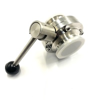 2" SS304 Stainless Steel 3 Position Pull Handle Butterfly Valve Tri Clamp Sanitary 64 Gauge