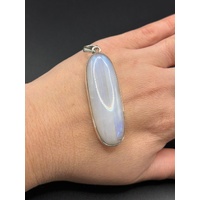 Ladies 925 Sterling Silver Oval Moonstone Pendant