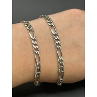 Mens 925 Sterling Silver Figaro Link Necklace