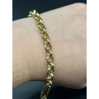 Ladies 9ct Yellow Gold Round Belcher Link Bracelet