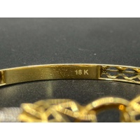 Unisex 18ct Yellow Gold Panther Green Gemstone Bangle
