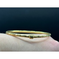 Ladies 18ct Yellow Gold Round Bangle