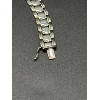 Unisex 14ct White Gold Diamond Fancy Link Bracelet