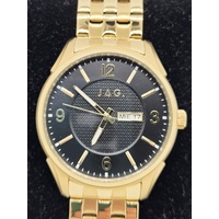 JAG J2438A Mens Gold Tone Black Dial Stainless Steel Quartz Watch