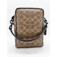 Coach CET69 C2654 Tristan Crossbody Bag 14 Signature Canvas Brown Dust Bag COA