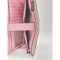 Michael Kors Jet Set Large Pink Leather Double Zip Phone Wallet Wristlet