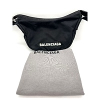 Balenciaga Wheel Logo Belt Bag Black Crossbody Bum Waist Pouch + COA