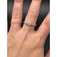 Ladies 18ct White Gold Diamond Crown Ring