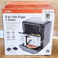 ANKO 2-in-1 Air Fryer & Oven 5L Air Fryer 4.5L Oven 2200W Digital Touch