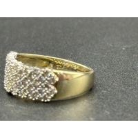 Ladies 9ct Yellow Gold Diamond Cluster Ring