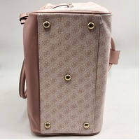 Guess Pink Monogram Duffle Bag Travel Weekender Luggage Carry Strap
