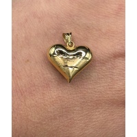 Ladies 18ct Yellow Gold Bubble Heart Pendant