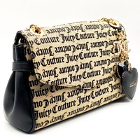 Juicy Couture The Glam Shoulder Bag Gold Bronze Heart Chain Handbag
