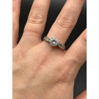 Ladies 14ct White Gold Cubic Zirconia Solitaire Ring