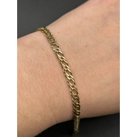 Unisex 9ct Yellow Gold Double Curb Link Bracelet