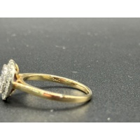 Ladies 14ct Yellow Gold Diamond Cluster Ring