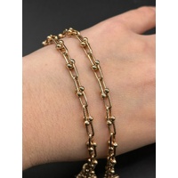 Ladies 17ct Rose Gold Paperclip Link Necklace