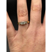 Ladies 18ct Yellow & White Gold Diamond Three-Stone Ring