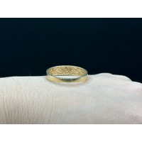 Men’s 10ct Yellow Gold 0.04ct Diamond Vine Pattern Ring