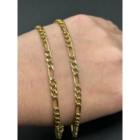 Unisex 10ct Yellow Gold Figaro Link Necklace