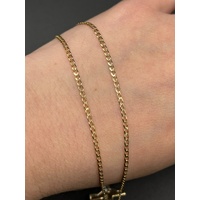 Unisex 9ct Yellow Gold Curb Link Chain with Cross Pendant