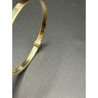 Ladies 18ct Yellow Gold Oval Hinged Bangle