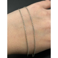 Ladies 18ct White Gold Cable Link Chain & Diamond Dangle Pendant