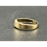 Mens 10ct Yellow Gold Diamond Signet Ring