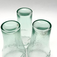 Coca-Cola Set of 3 Vintage Pebble Green Drinking Glasses 450ml Tumblers
