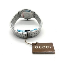 GUCCI 5500M Mens Diamond Date Quartz Watch 38mm Black Dial with Box