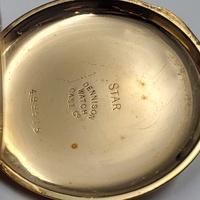 Star Dennison 9ct Gold Plated Case Hand-Wind Pocket Watch 47mm