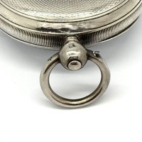 JW 1888 London Antique Pocket Watch Sterling Silver Key Wind White Dial
