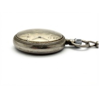 Rotara Antique Silver Mechanical Pocket Watch Vintage Watch with Chain