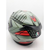 AGV K3 Decept Motorcycle Helmet Green Red Black Size XXL Dust Bag