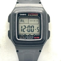CASIO F-201WA Mens Digital Watch 5 Alarms 10 Year Battery Black Resin