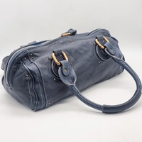 Chloe Paddington Navy Blue Leather Shoulder Bag Gold Hardware Padlock + COA