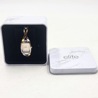 Elite 5088303 Ladies Two Tone Quartz Rectangular Bracelet Watch With Tin
