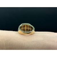 Mens 10ct Yellow Gold Diamond Ring