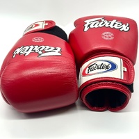 Fairtex BGV1 16oz Tight Fit Boxing Gloves Red Genuine Leather Thailand