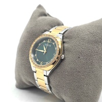 Guess Charlotte Women's Two Tone Watch GW0767L4 Green Dial Crystal Bezel 30mm