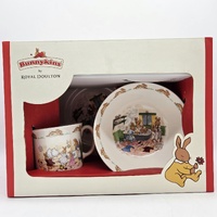 Royal Doulton Bunnykins 3 Piece Children Set Plate Bowl Handle Mug