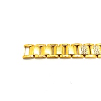 GUESS Frontier Mens Gold Plated Stainless Steel Crystal Flat Chain Bracelet 19cm