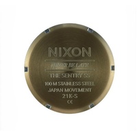 Nixon Sentry SS Mens Watch 42mm Vintage White Surplus Steel Quartz