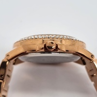 Elite 5081077 Ladies Watch Rose Gold Tone Crystal Bezel Dial Tin Box